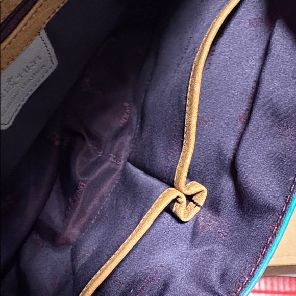 [Anuschka] Hand-Painted Leather Medium Flap Messenger Bag Purse, "Dolphin World" - Picture 15 of 16